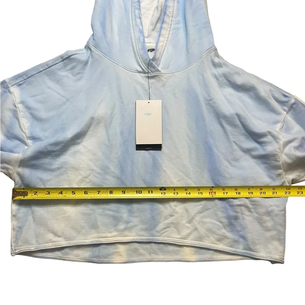NIKE Yoga Soft Luxe Women's Medium Fleece Hoodie In Blue Stretch NEW